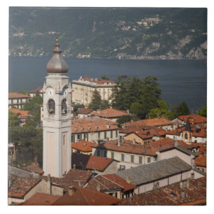 Azulejo De Cerâmica Itália, Província de Como, Menaggio. Vista da cida
