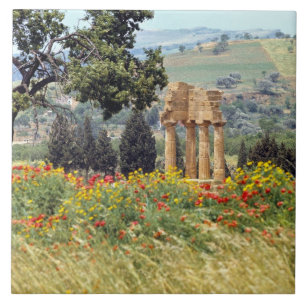 Azulejo De Cerâmica Itália, Sicília, Agrigento. As ruínas do