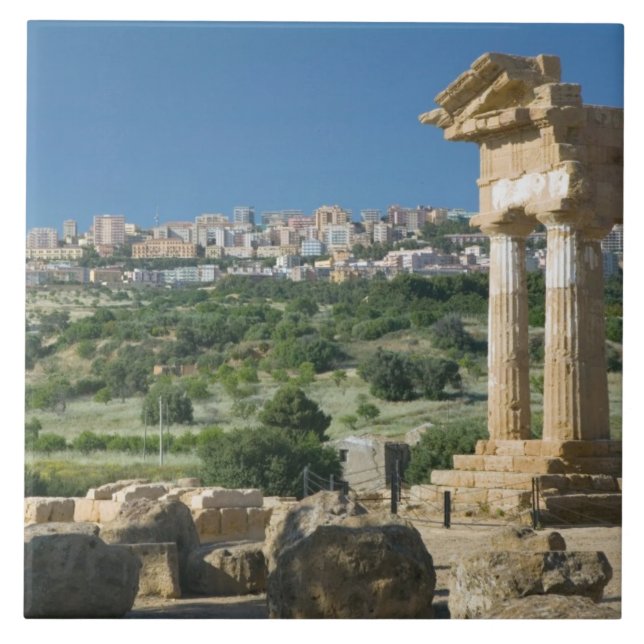 Azulejo De Cerâmica Itália, Sicília, Agrigento, La Valle dei Templi, (Frente)