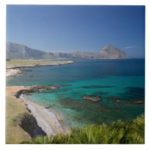 Azulejo De Cerâmica Itália, Sicília, San Vito Lo Capo, Vista do Golfo