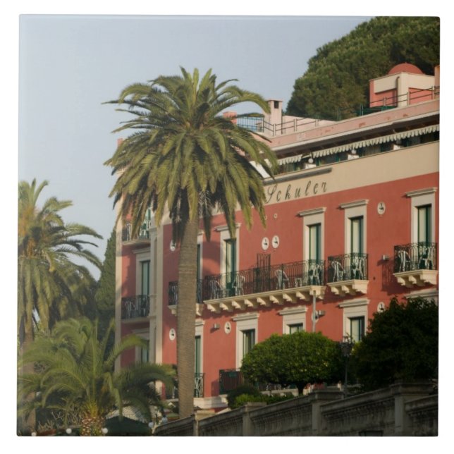 Azulejo De Cerâmica ITÁLIA, Sicília, TAORMINA: Hotel Schuler (Frente)