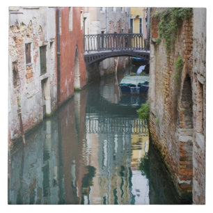Azulejo De Cerâmica Itália, Veneza, reflexos e pequena ponte de