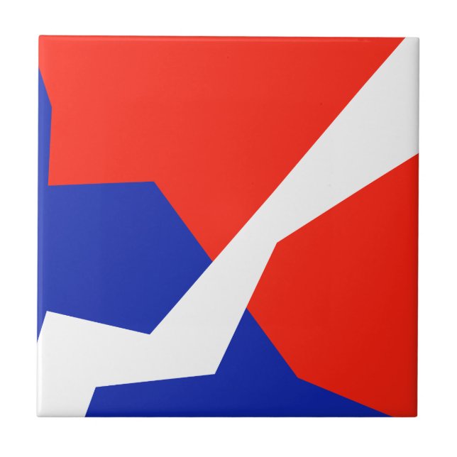 Azulejo De Cerâmica Item Branco Vermelho Azul (Frente)