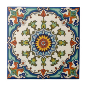 Azulejo De Cerâmica Iznik Persa Turco Colorido Reprodução Pintada à Mã