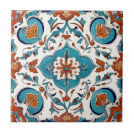 Azulejo De Cerâmica Iznik Turco Clássico Vermelho Turquesa Azul