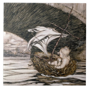 Azulejo De Cerâmica J.M. Barrie   'que passou sob a ponte e veio
