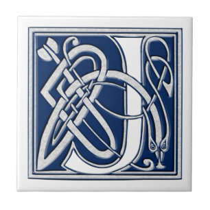 Azulejo De Cerâmica J Monograma Celta