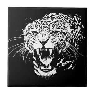 Azulejo De Cerâmica Jaguar preto & branco