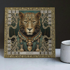 Azulejo De Cerâmica Jaguar Spirit Tribal Personalizado