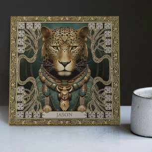 Azulejo De Cerâmica Jaguar Spirit Tribal Personalizado