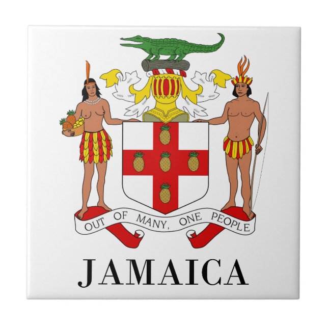 Azulejo De Cerâmica JAMAICA - símbolo/brasão/bandeira/cores/emblema (Frente)