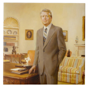 Azulejo De Cerâmica James Carter White House Retrato Presidencial
