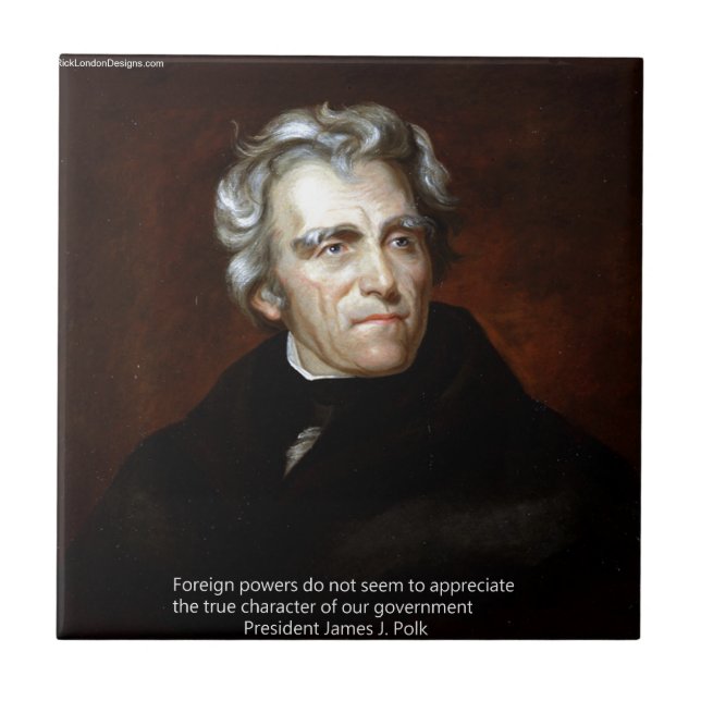 Azulejo De Cerâmica James K Polk E Citação (Frente)