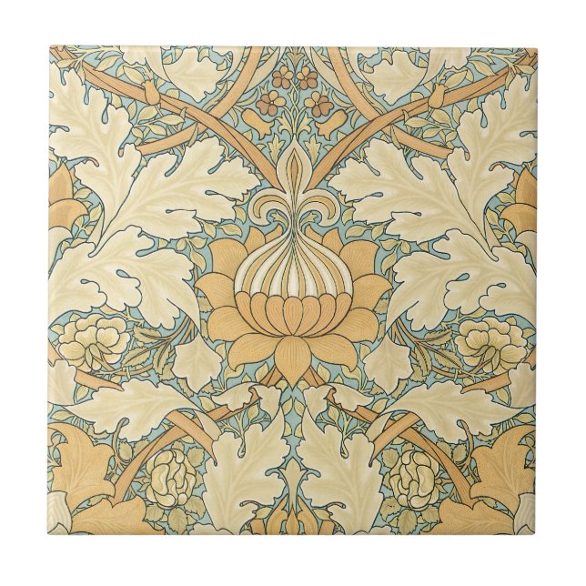 Azulejo De Cerâmica James, por William Morris, Acanthus Leaves (Frente)