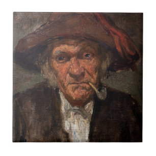 Azulejo De Cerâmica James Whistler - Homem Fumando um Pipe