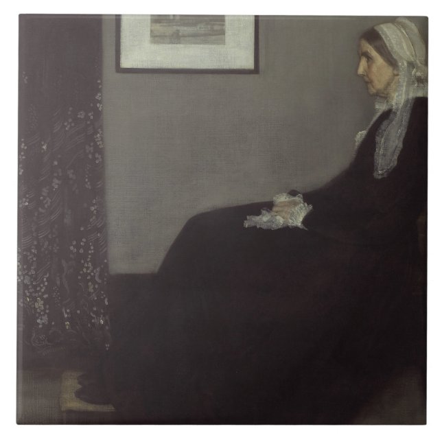 Azulejo De Cerâmica James Whistler - Retrato da Mãe da Artista (Frente)