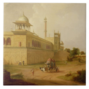Azulejo De Cerâmica Jami Masjid, Deli, 1811 (óleo em canvas)