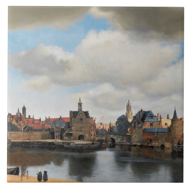 Azulejo De Cerâmica Jan Vermeer - Vista no Delft (Frente)