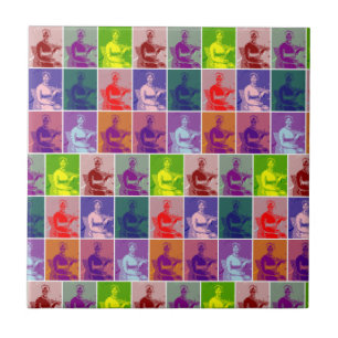 Azulejo De Cerâmica Jane Austen Colorful Pop Art