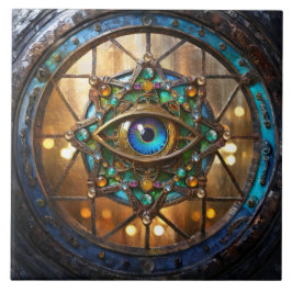 Azulejo De Cerâmica Janela de Olho de Boi Rústica Terceiro Olho
