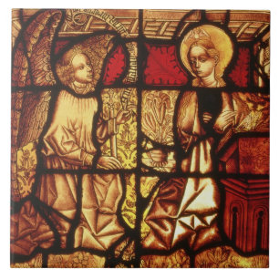 Azulejo De Cerâmica Janela de vitral que descreve o aviso, G