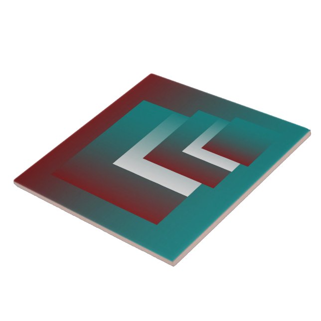 Azulejo De Cerâmica Janelas em branco teal burgundy (Lateral)