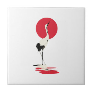 Azulejo De Cerâmica Japonês Heron