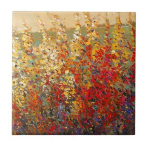 Azulejo De Cerâmica Jardim Brilhante Mural de Primavera Wildflower