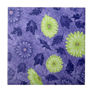 Azulejo De Cerâmica Jardim Daisy da Meia-Noite