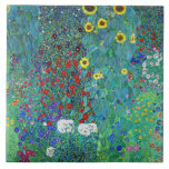 Azulejo De Cerâmica Jardim de fazenda com girassóis, Gustav Klimt<br><div class="desc">Gustav Klimt (14 de julho de 1862 - 6 de fevereiro de 1918) foi um pintor simbólico austríaco e um dos membros mais proeminentes do movimento Secessão de Viena. Klimt é notado por suas pinturas, murais, esboços, e outros objetos de arte. Além de suas obras figurativas, que incluem alegorias e...</div>