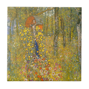 Azulejo De Cerâmica Jardim de Fazenda Gustav Klimt com Crucifix
