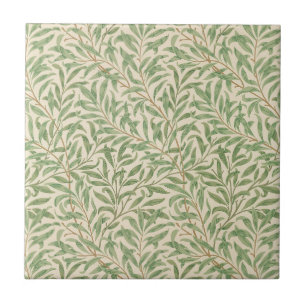 Azulejo De Cerâmica Jardim de Flores Clássico com Ramos de Salgueiro d