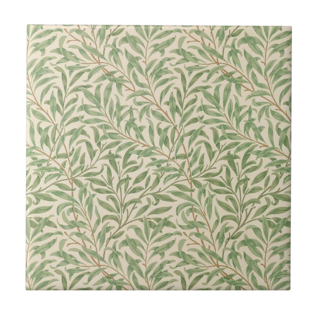 Azulejo De Cerâmica Jardim de Flores Clássico com Ramos de Salgueiro d (Frente)