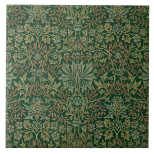 Azulejo De Cerâmica Jardim de Flores William Morris - Verdes