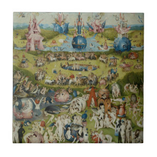 Azulejo De Cerâmica Jardim de prazeres terrestres, 1490-1500