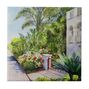 Azulejo De Cerâmica Jardim de rosas do canal