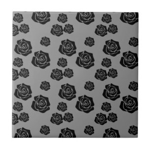 Azulejo De Cerâmica Jardim de Rosas Negras Flor Amante da Jardinagem