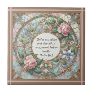 Azulejo De Cerâmica Jardim de Rosas Pastel Quadro com Rosas na Parte d