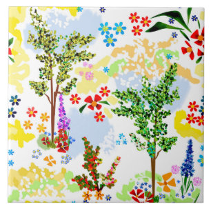 Azulejo De Cerâmica Jardim de Verão