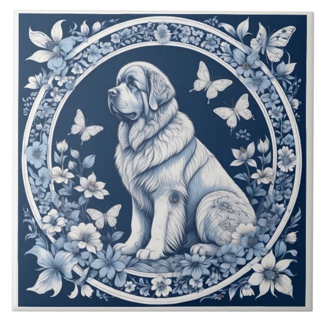 Azulejo De Cerâmica Jardim Delft Newfoundland Azul Profundo (Frente)