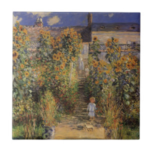 Azulejo De Cerâmica Jardim do Artista em Vetheuil por Claude Monet