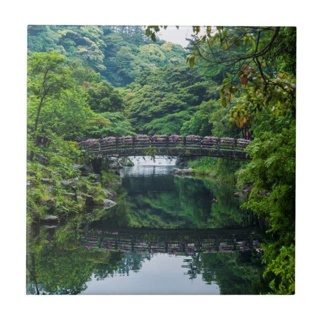 Azulejo De Cerâmica Jardim E Ponte Coreanos (Frente)