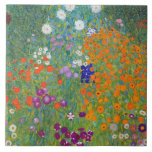Azulejo De Cerâmica Jardim Flor Gustav Klimt Fine Art<br><div class="desc">Azulejo cerâmico com pintura de óleo de arte por Gustav Klimt (1862-1918),  Jardim Flor (c. 1906) ou Jardim Bauerngarten. Uma representação colorida de petúnias,  radares e outras flores no jardim.</div>