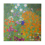 Azulejo De Cerâmica Jardim Flor por Gustav Klimt<br><div class="desc">Visite minha loja para obter design mais interessante e mais opções de cores => zazzle.com/colorfulworld*</div>