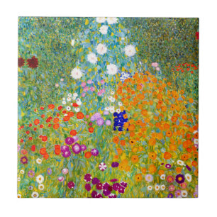 Azulejo De Cerâmica Jardim Flor por Gustav Klimt