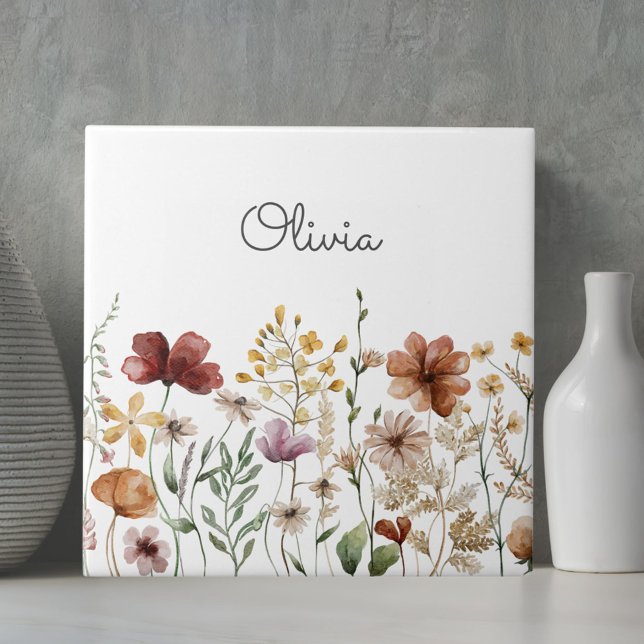 Azulejo De Cerâmica Jardim Floral de Flores bonito (Close up)