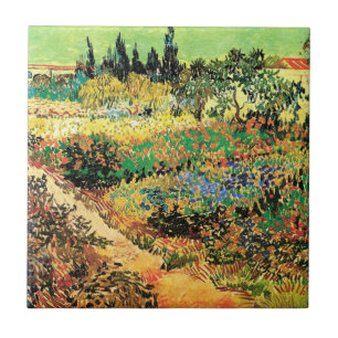 Azulejo De Cerâmica Jardim Florido com Caminho de Vincent van Gogh