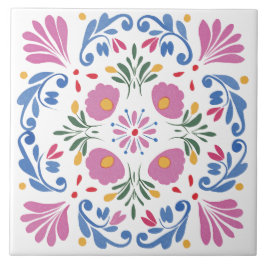 Azulejo De Cerâmica Jardim Folclórico Aquarela