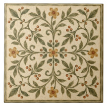 Jardim Italiano Floral Verde Oliva Ornamentado