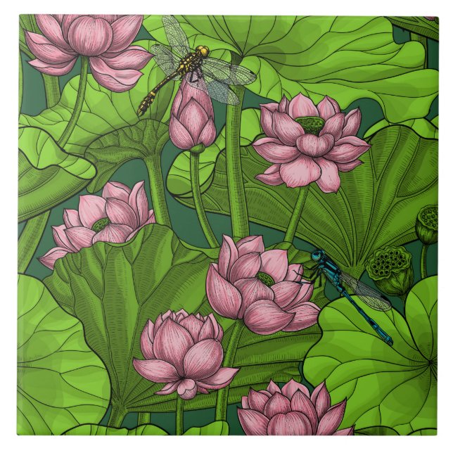 Azulejo De Cerâmica Jardim Lotus (Frente)